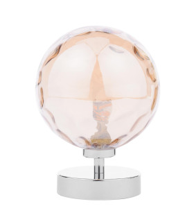 Esben Touch Table Lamp Polished Chrome With Amber Dimpled Glass-2
