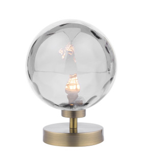 Esben Touch Table Lamp Antique Brass With Smoked Dimpled Glass-1