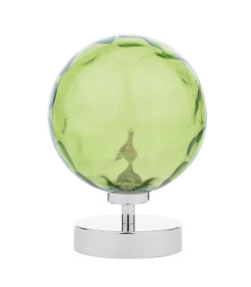 Esben Touch Table Lamp Polished Chrome With Green Dimpled Glass-2