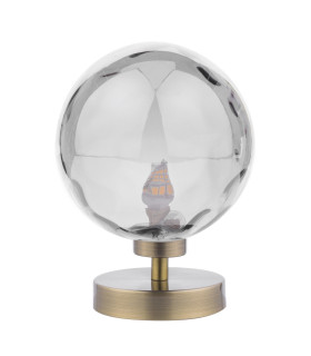 Esben Touch Table Lamp Antique Brass With Smoked Dimpled Glass-2