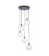 Federico 5 Light Cluster Ceiling Pendant Matt Black With Clear Dimpled Glass-1
