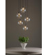 Federico 5 Light Cluster Ceiling Pendant Matt Black With Clear Dimpled Glass-2