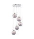 Federico 5 Light Cluster Ceiling Pendant Polished Chrome With Smoked Dimpled Glass-1