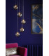 Federico 5 Light Cluster Ceiling Pendant Polished Chrome With Smoked Dimpled Glass-2