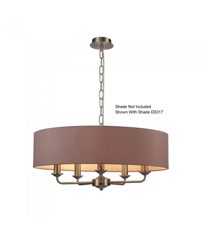 5 Light Multi Arm Ceiling Pendant without Shade, c, w 2m Chain, E14 Satin Nickel - 12