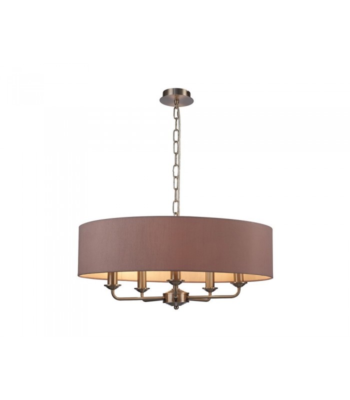 5 Light Multi Arm Ceiling Pendant without Shade, c, w 2m Chain, E14 Satin Nickel - 16