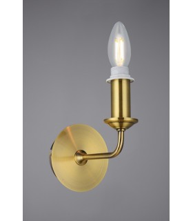 Switched Wall Lamp 1 Candle Light without Shade, E14 Antique Brass - 2