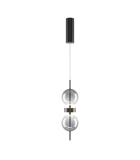 Double Moon LED Pendant Ceiling Light Black 3000K-1