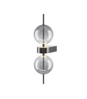 Double Moon LED Globe Wall Lights Black 3000K-1