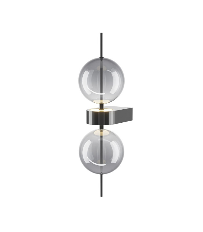 Double Moon LED Globe Wall Lights Black 3000K-1