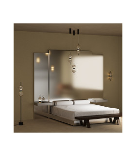 Double Moon LED Globe Wall Lights Black 3000K-2
