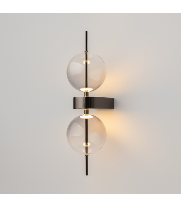 Double Moon LED Globe Wall Lights Black 3000K-4