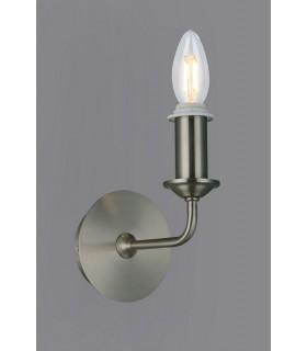 Switched Wall Lamp 1 Candle Light without Shade, E14 Satin Nickel - 2