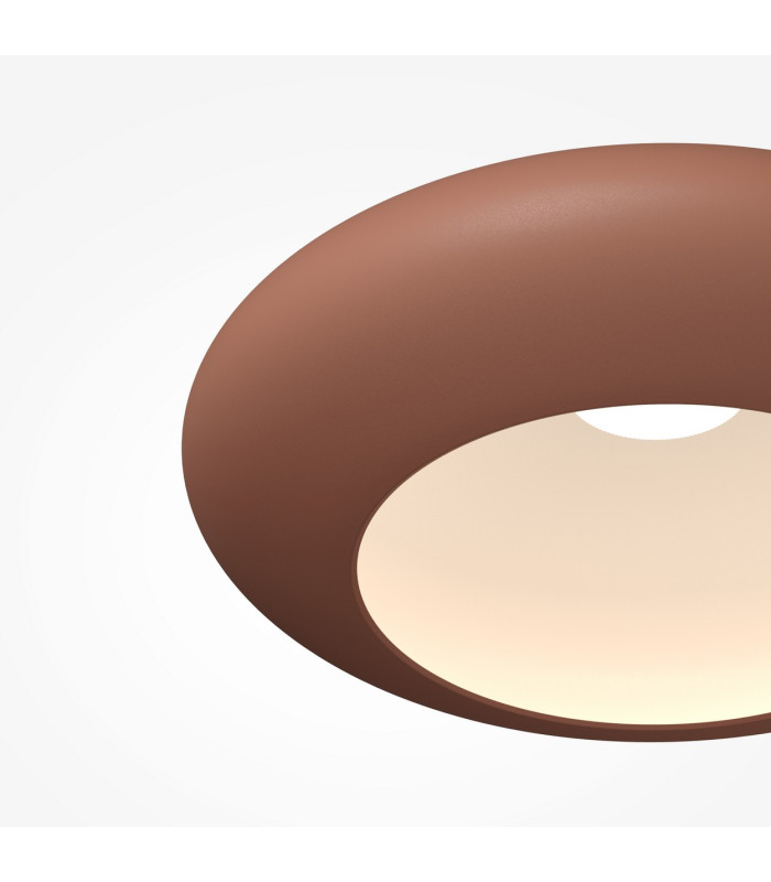 Aros LED Bowl Semi Flush Ceiling Light Copper 3000K-2