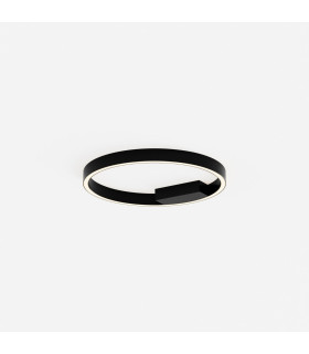 Rim LED Semi Flush Ceiling Light Black 3000-4000K Dimmable-1