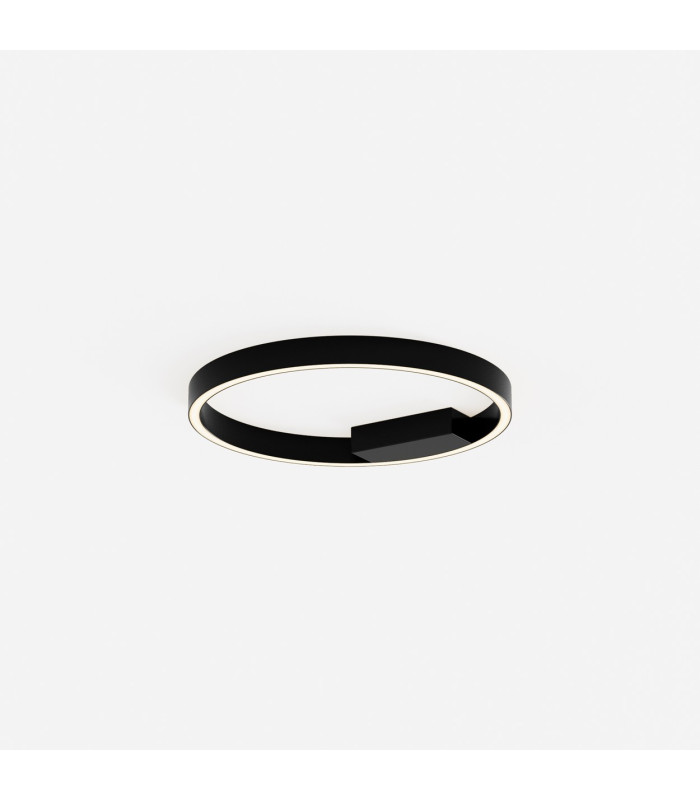 Rim LED Semi Flush Ceiling Light Black 3000-4000K Dimmable-1