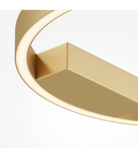 Rim LED Semi Flush Ceiling Light Brass 3000-4000K Dimmable-2