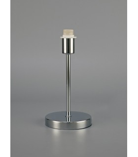 Round Base Small Table Lamp without Shade, Inline Switch, 1 Light E14 Polished Chrome - 2