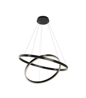 Rim LED Pendant Ceiling Light Black 3000-4000K Dimmable-1