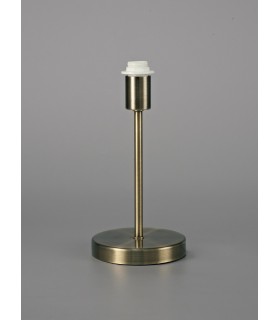 Round Base Small Table Lamp without Shade, Inline Switch, 1 Light E14 Antique Brass - 2
