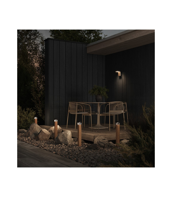 Nordis Outdoor Modern Wall Lamp Black Solar LED 3000K Dimmable IP65-2