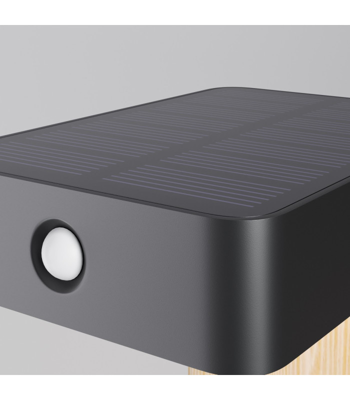 Nordis Outdoor Modern Wall Lamp Black Solar LED 3000K Dimmable IP65-3