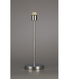 Round Base Medium Table Lamp without Shade, Inline Switch, 1 Light E27 Polished Chrome - 2