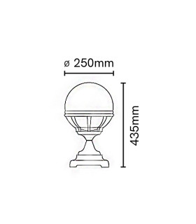 Bologna Outdoor Pedestal Light Black IP54-2