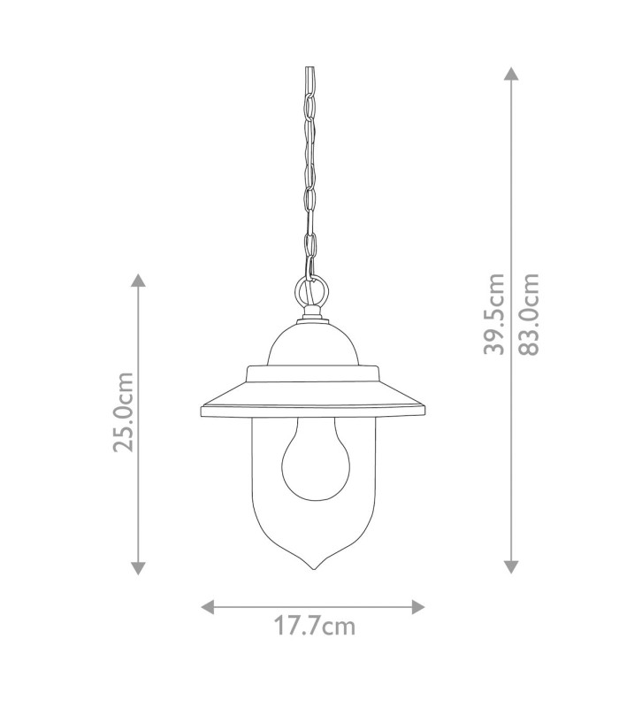Sandown Chain Lantern Outdoor Pendant Ceiling Light Black IP44-2