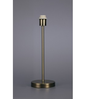 Round Base Medium Table Lamp without Shade, Inline Switch, 1 Light E27 Antique Brass - 2