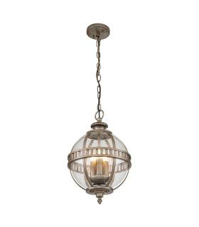 Halleron Chain Lantern Outdoor Pendant Ceiling Light Burnished Bronze IP44-1