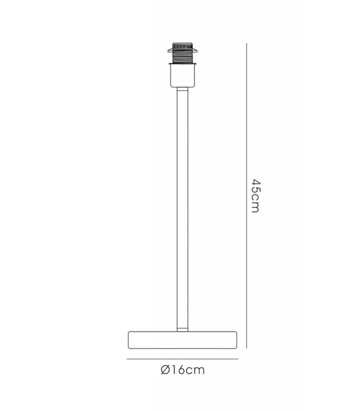 Round Base Medium Table Lamp without Shade, Inline Switch, 1 Light E27 Antique Brass - 3
