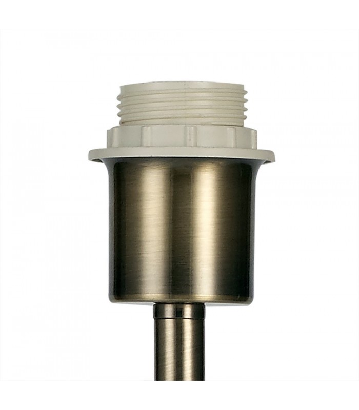 Round Base Medium Table Lamp without Shade, Inline Switch, 1 Light E27 Antique Brass - 8