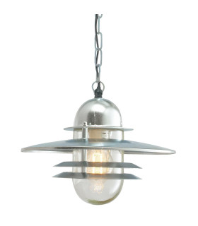 Oslo Chain Lantern Outdoor Pendant Ceiling Light Galvanised IP55-1