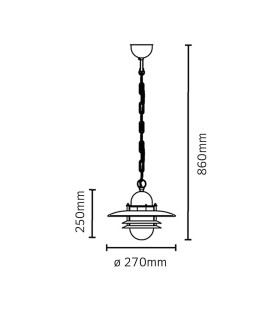 Oslo Chain Lantern Outdoor Pendant Ceiling Light Galvanised IP55-2