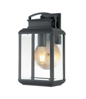 Byron Outdoor Wall Lantern Graphite with Pewter Reflector IP44-1