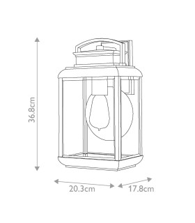 Byron Outdoor Wall Lantern Graphite with Pewter Reflector IP44-2