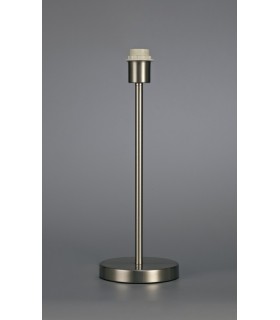 Round Base Medium Table Lamp without Shade, Inline Switch, 1 Light E27 Satin Nickel - 2