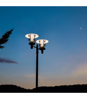 Stockholm Twin Head Outdoor Lamp Post Black IP54-2
