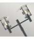 Stockholm Twin Head Outdoor Lamp Post Black IP54-4