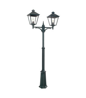 Turin Grande Twin Head Outdoor Lamp Post Black IP54-1