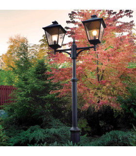 Turin Grande Twin Head Outdoor Lamp Post Black IP54-2