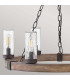 Sawyer 6 Light Multi Arm Pendant Ceiling Light Wood Effect Clear Seeded Glass IP44-3