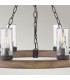 Sawyer 6 Light Multi Arm Pendant Ceiling Light Wood Effect Clear Seeded Glass IP44-5