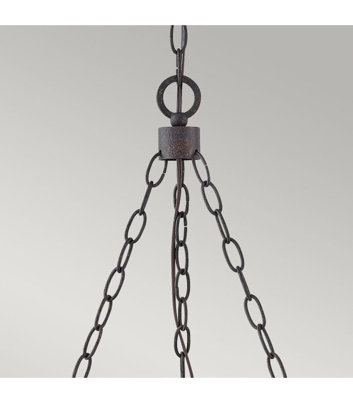 Sawyer 6 Light Multi Arm Pendant Ceiling Light Wood Effect Clear Seeded Glass IP44-6