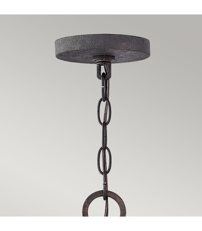 Sawyer 9 Light Multi Arm Pendant Ceiling Light Sequoia Wood Effect Clear Seeded Glass IP44-4