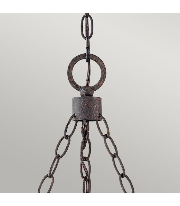Sawyer 9 Light Multi Arm Pendant Ceiling Light Sequoia Wood Effect Clear Seeded Glass IP44-6