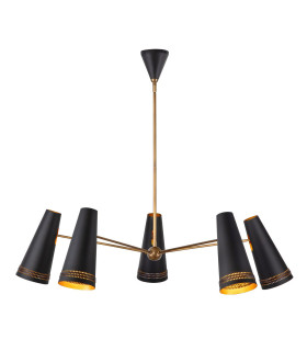 Brickell 5 Light Multi Arm Pendant Ceiling Light Matte Black-1