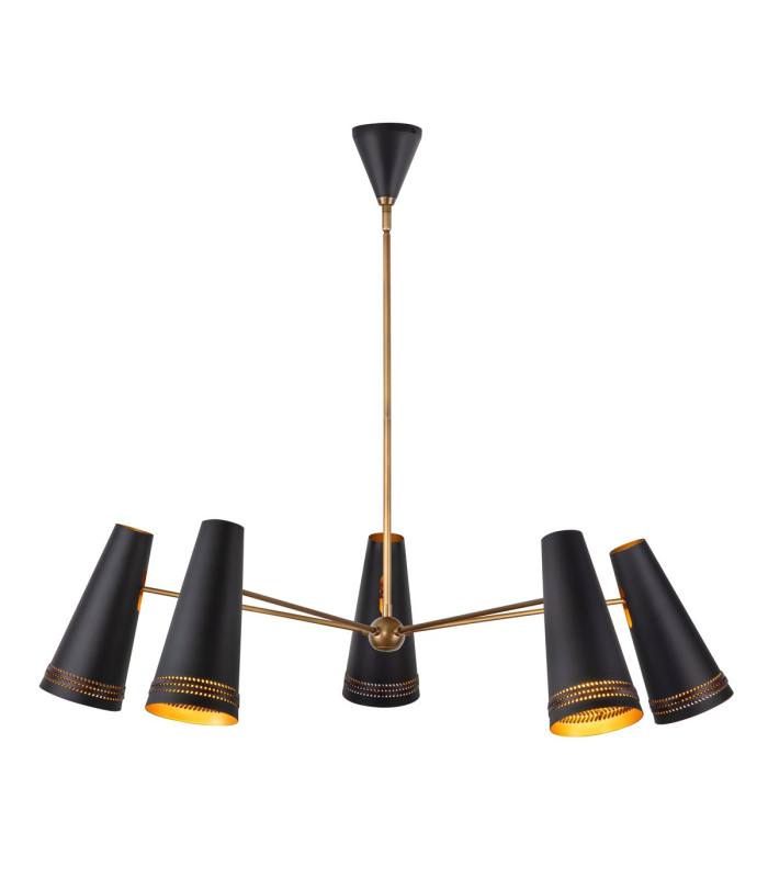 Brickell 5 Light Multi Arm Pendant Ceiling Light Matte Black-1