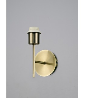 Unswitched Wall Lamp 1 Light without Shade, E27 Antique Brass - 2